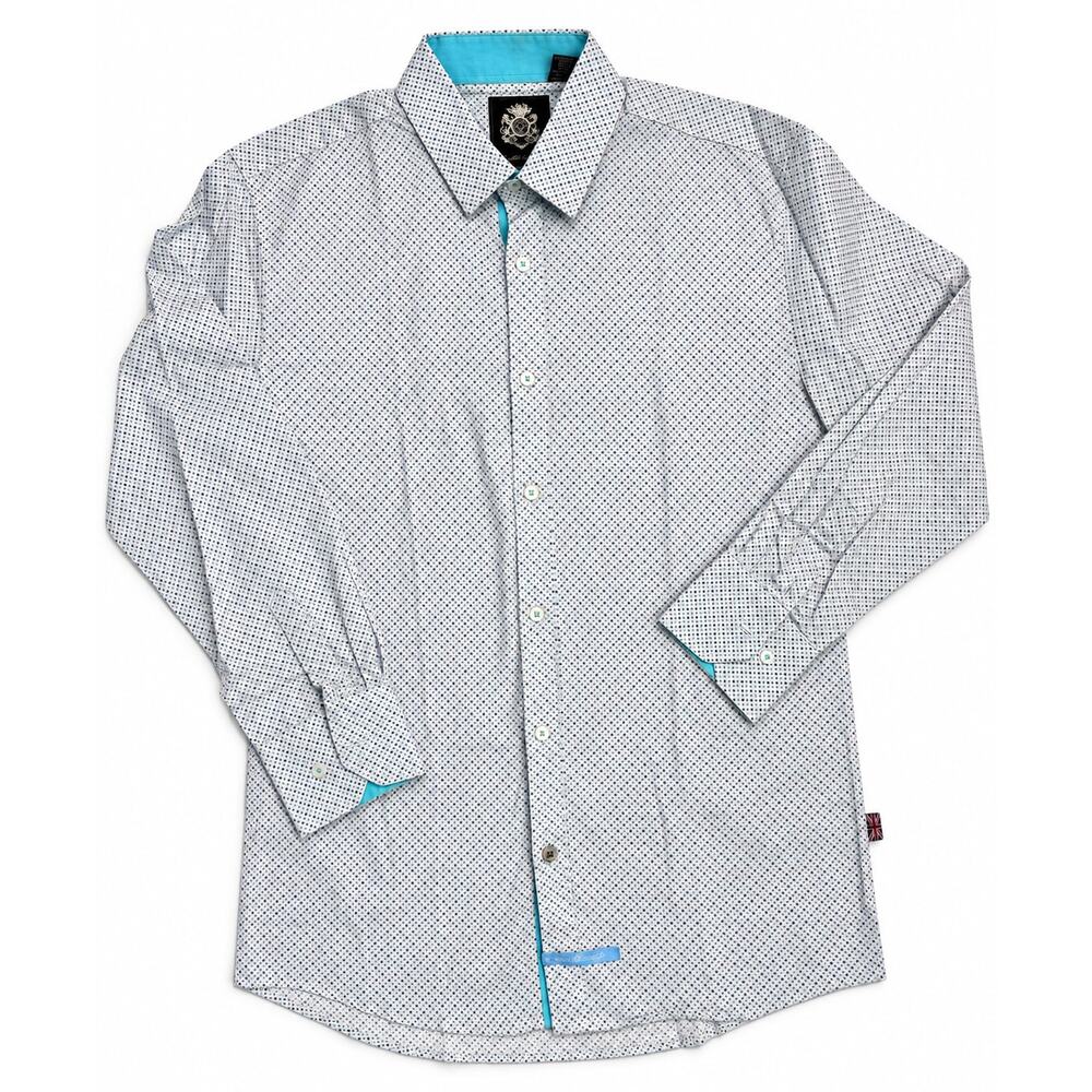 English Laundry Men’s Geometric Long Sleeve Button-Up Shirt Size M